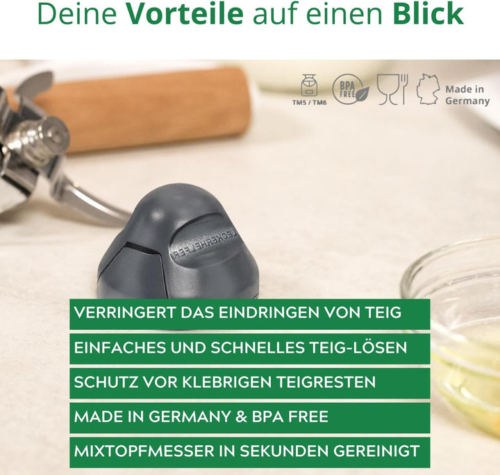 TeigPRO – Thermomix Zubehör Teig Pro Messer Dreckschutz, schützt das Thermomix TM6, TM5 Messer vor T