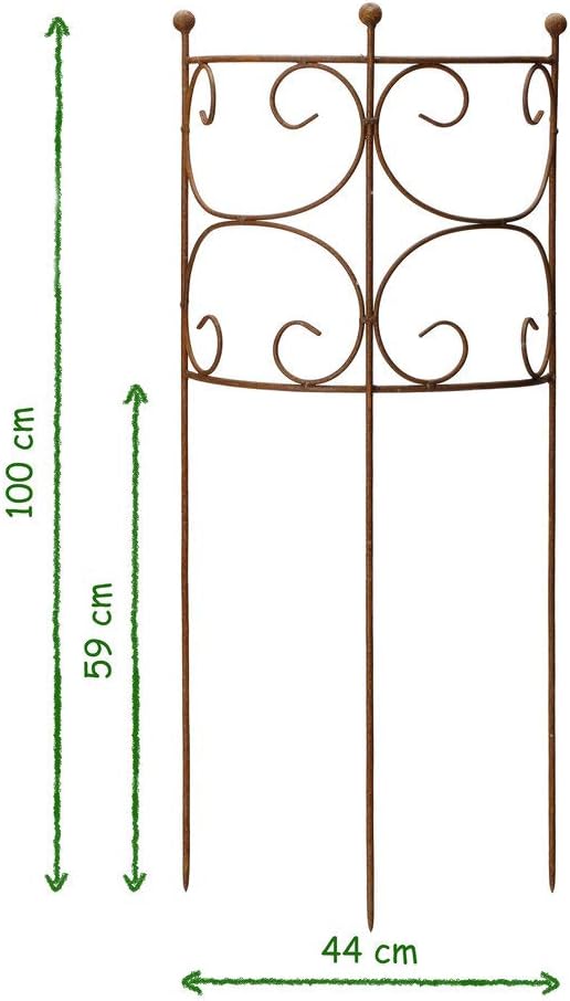 ecosoul Rankgitter Rankhilfe Staudenhalter Strauchhalter halbrund Rankgerüst Metall Eisen Rost Deko