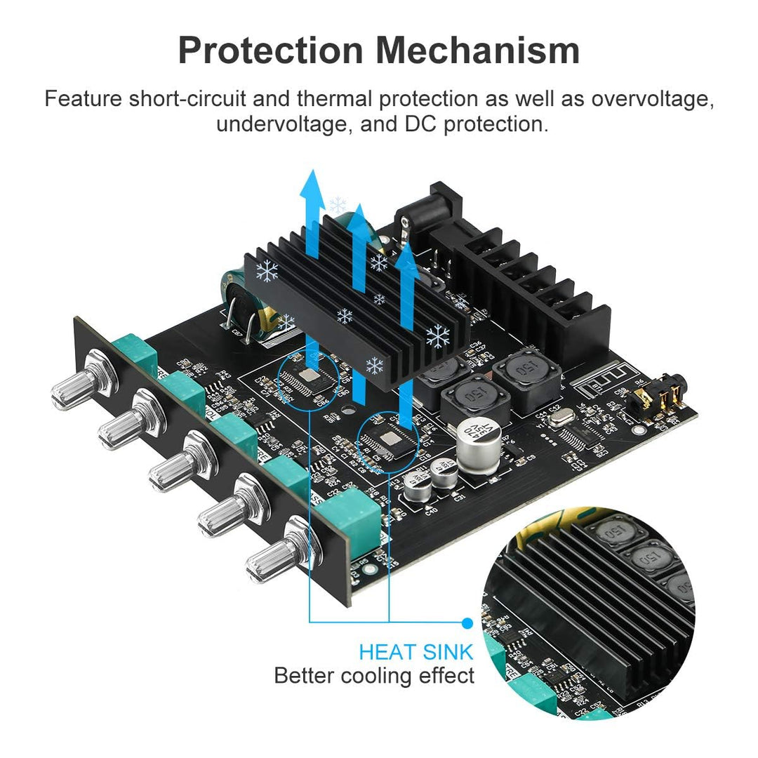 Bluetooth Verstärker Modul Hifi Stereo - 2.1 Audio Amplifier Board TPA3116D2 Mini Digital Tuner Ends