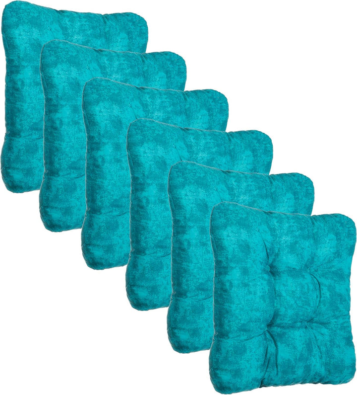 Brandsseller Kissen-Set Sitzkissen Dekokissen Stuhlkissen Zierkissen Stuhlauflage 6er-Set Türkis, 6e