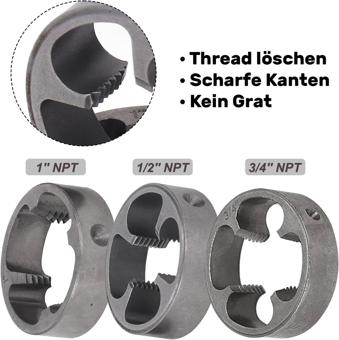 1/2 Zoll Schneideisen, Gewindeschneider für 1/2 Zoll, PVC Drahtmacherwerkzeuge, 3/4 Zoll und 1 Zoll,