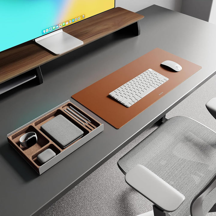 Raico Schreibtischablage mit Fächern, Kork & Aluminium, Auffangbehälter, Stiftablage, geholte Altern