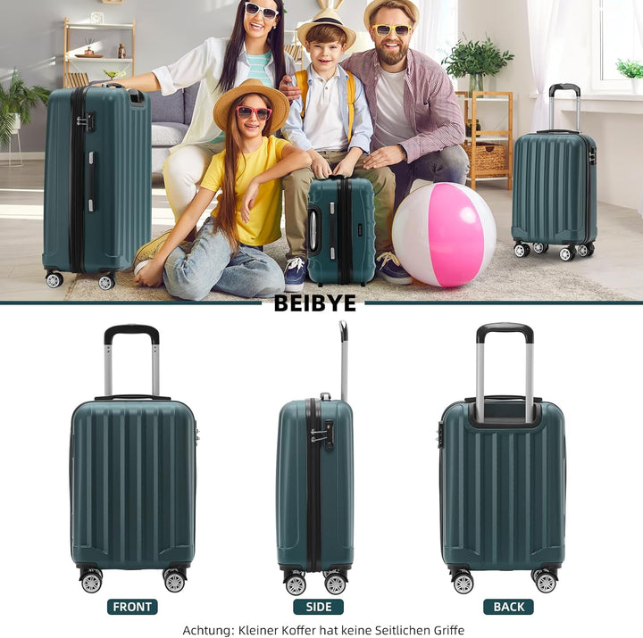 BEIBYE TSA-Schloss 2080 Hangepäck Zwillingsrollen Reisekoffer Koffer Trolley Hartschale Handgepäck M