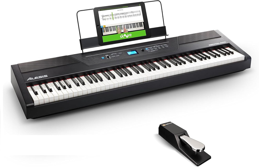 Alesis Recital PRO - Digital Piano/Keyboard mit 88 Hammer Action Keys, 12 Premium Klängen, Kopfhörer
