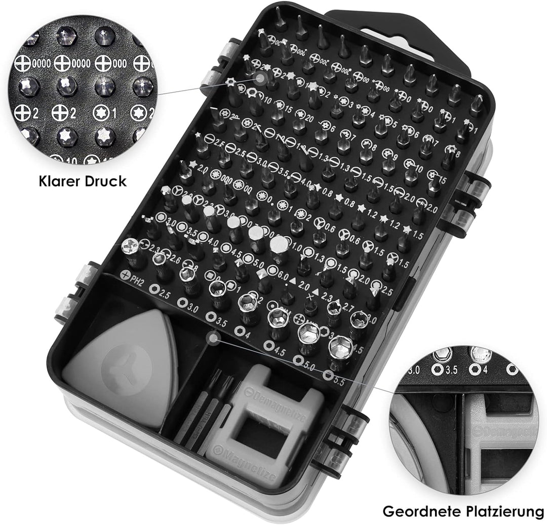 SHARDEN Feinmechaniker Schraubendreher Set, 122 in 1 Mini Präzisions Werkzeug Kit mit Torx T2 T5 T6