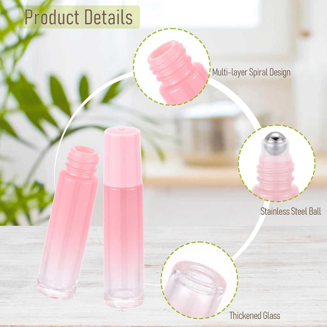 Pxyelec 42 x 10 ml ätherische Ölflaschen, Aromatherapie, Parfüm, Roll-on-Flaschen mit Edelstahlkugel