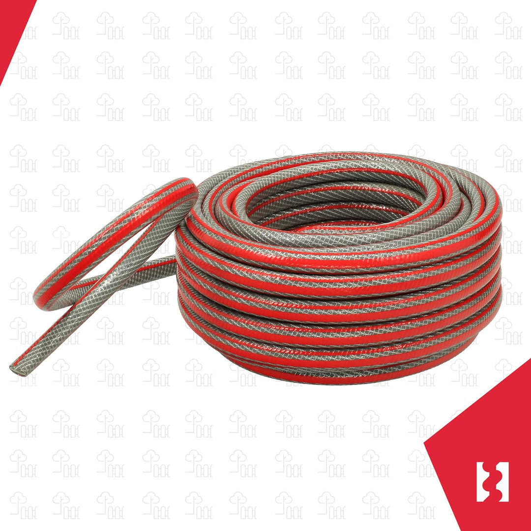 KOTARBAU® Gartenschlauch 1/2" 30m 6-lagig Grau Professionell zum Giessen von Pflanzen, 1/2" 30m