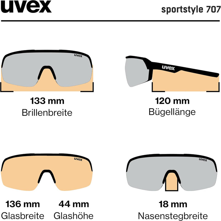 Uvex Unisex Sportstyle 707 Sportbrille (1er Pack) Einheitsgrösse clear/mirror blue, Einheitsgrösse c