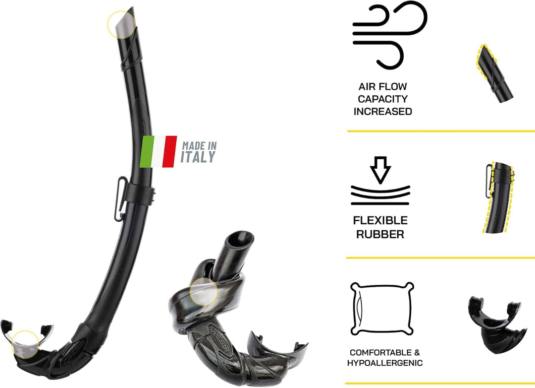 Cressi Schnorchelset Erwachsene Calibro & Corsica Blau Nery Einheitsgrösse Single, Blau Nery Einheit