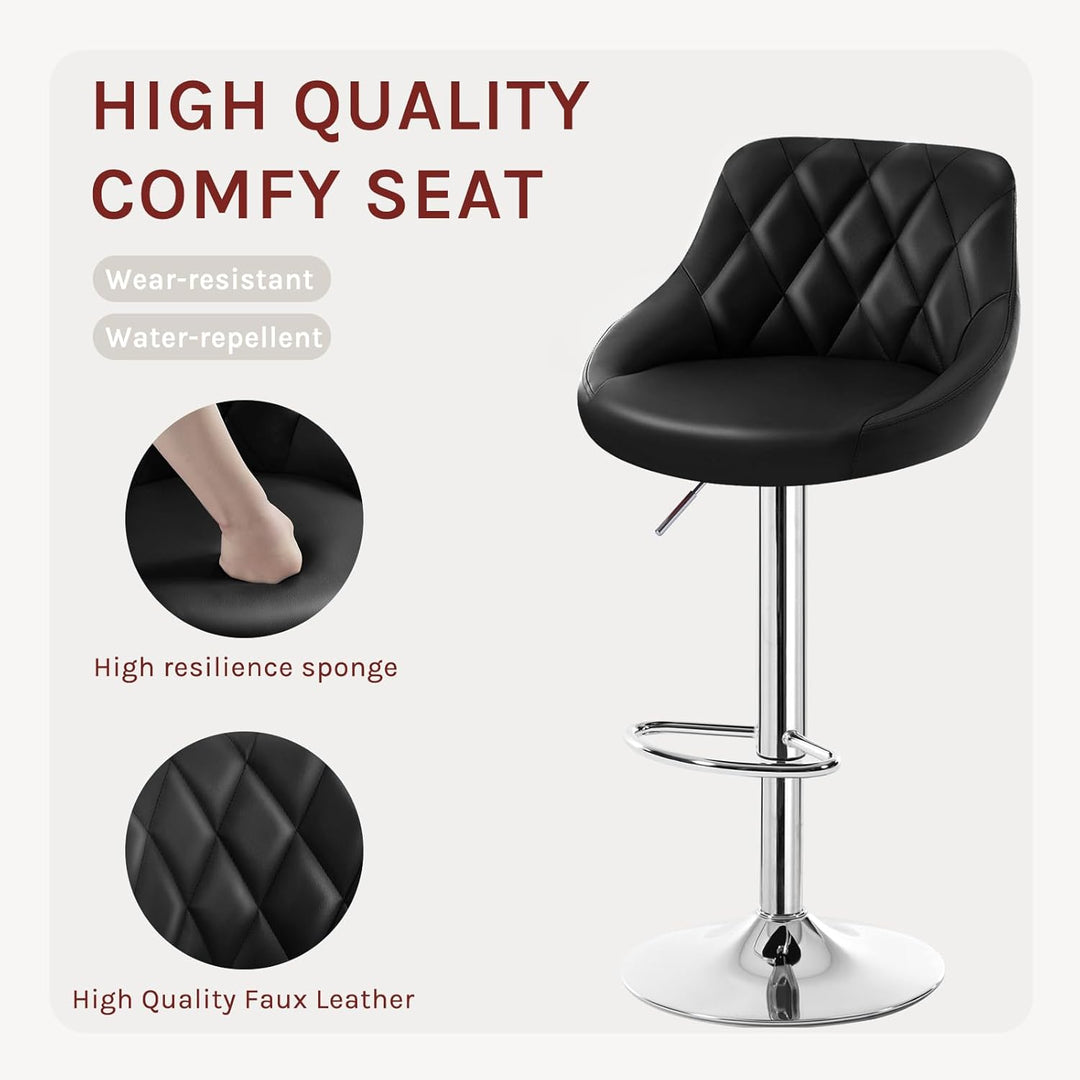 WOLTU 4er Set Barhocker Bistrohocker Tresenhocker Barstuhl Höhenverstellbar, Drehbar, Sitzfläche aus