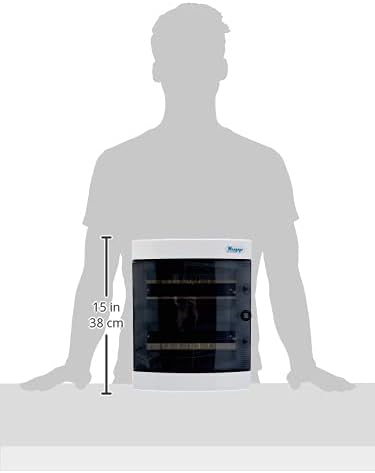 Kopp Aufputz-Verteilerkasten mit Tür 2-reihig für 24 Pole, 1 Stück, Grau/Schwarz, 350912048 Single,