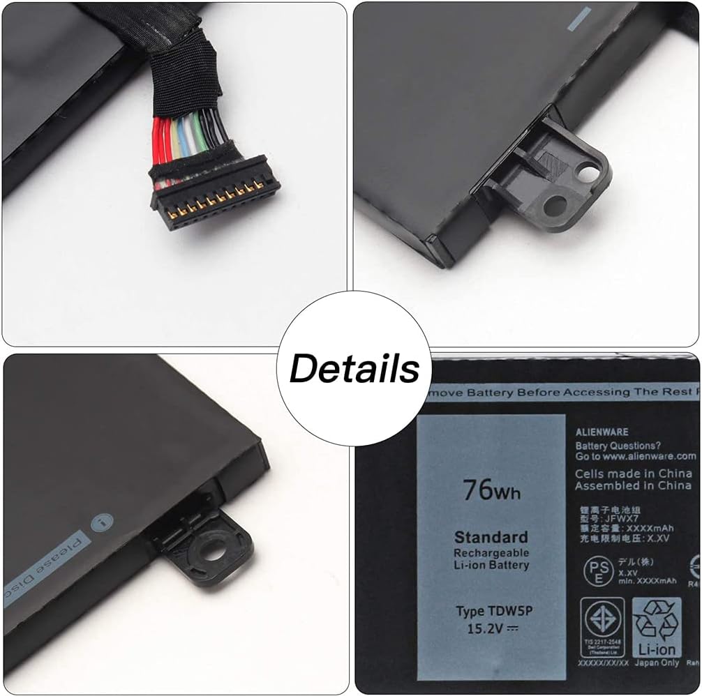 ASKC TDW5P Laptop Akku Replacement für Dell Alienware 13 R3 ALW13C ALW13C-D1738 D2718 D2728 D2738 D2