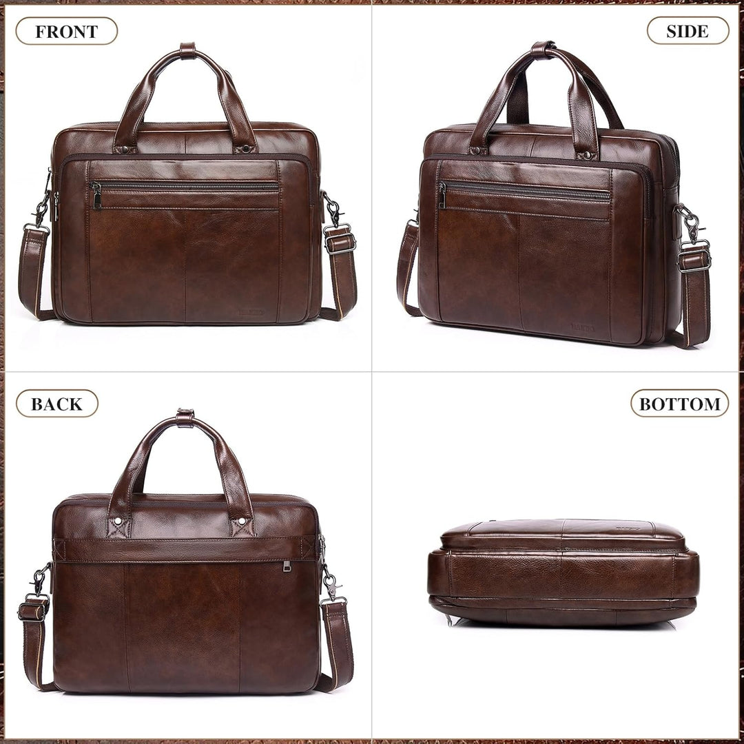 BAIGIO Herren Aktentasche Leder Laptoptasche Business Handtasche Gross Umhängetasche Vintage Lederta