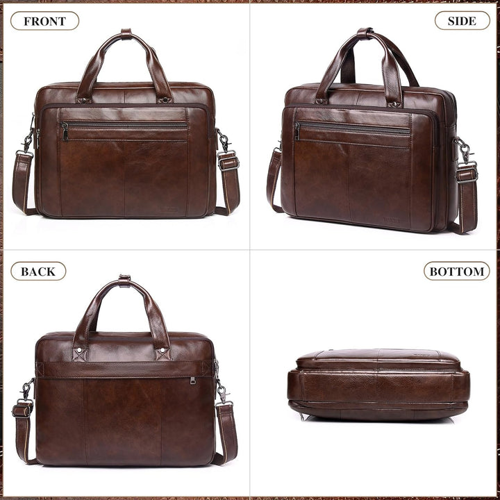 BAIGIO Herren Aktentasche Leder Laptoptasche Business Handtasche Gross Umhängetasche Vintage Lederta