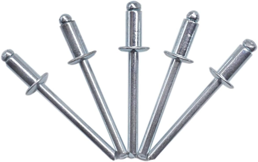 (500 Stück) Blindnieten 4,0 x 12 mm, offener Kuppelkopf, Popnieten, DIN 7337, Stahlniete und Stahldo