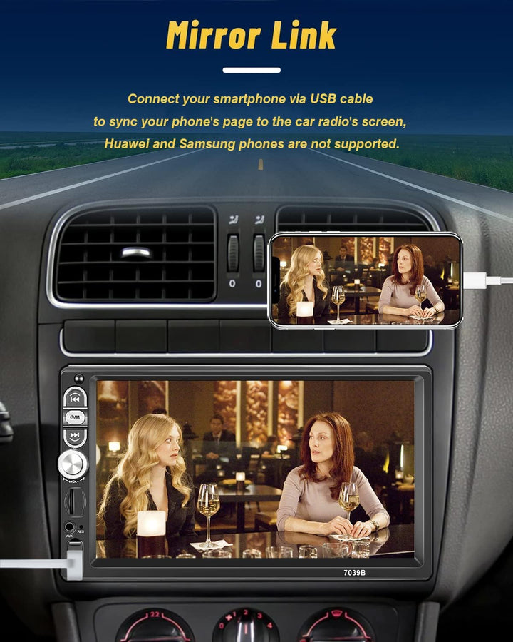 Hikity 1Din CarPlay Autoradio Android Auto Radio mit 7" Touch Bildschirm, Auto Radio Touch Display m