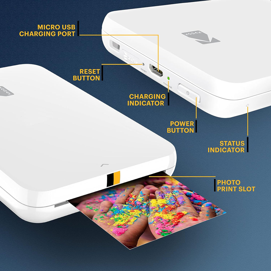 KODAK Step Slim Sofort-Smartphone-Fotodrucker - Tragbarer schlanker Farb-Mobilfotodrucker - Zink 2x3