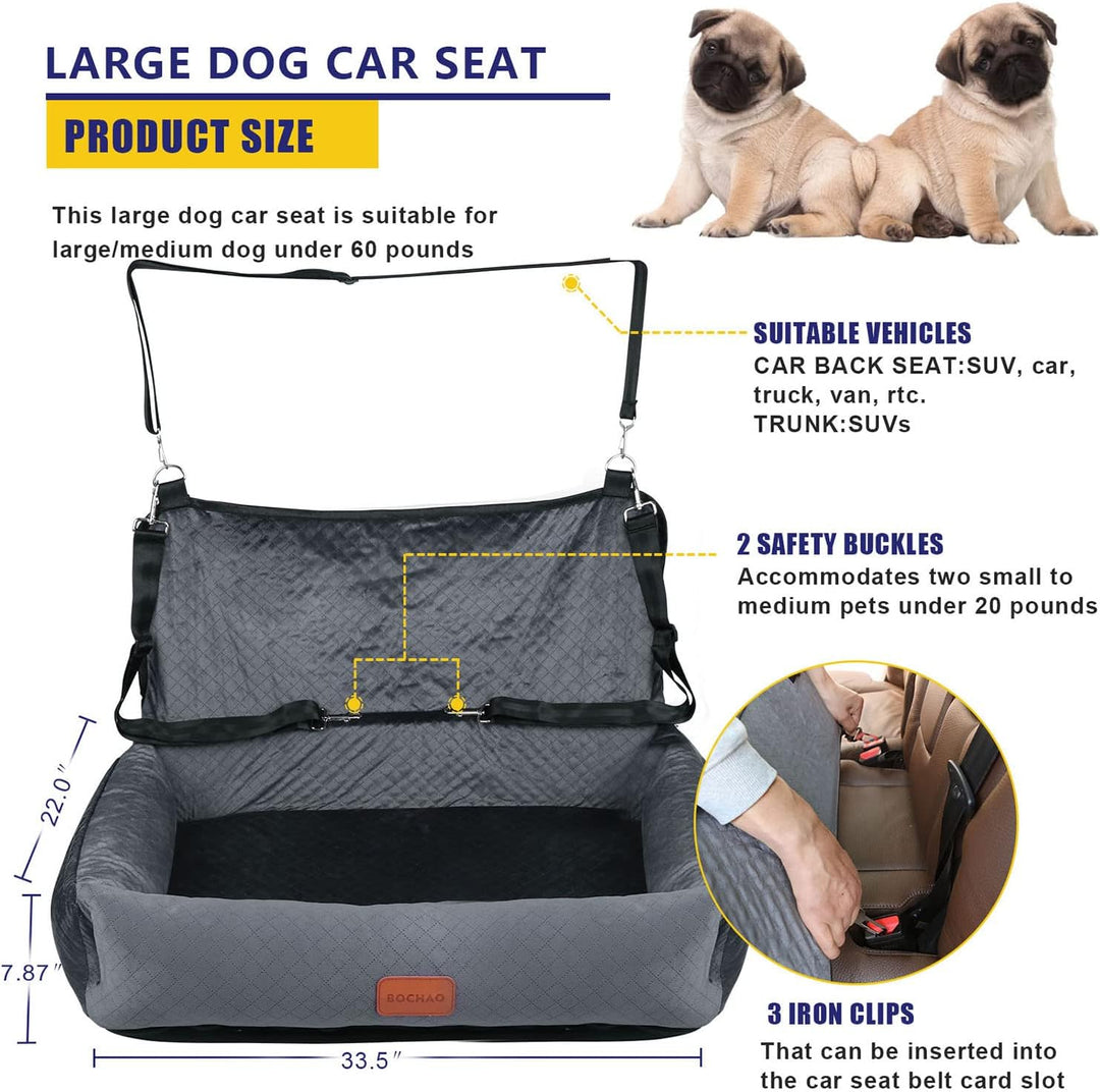 Hundeautositz für grosse/mittelgrosse Hunde,Hundeauto-Reisebett,bequem und sicher;Mehrzweck-Design–k