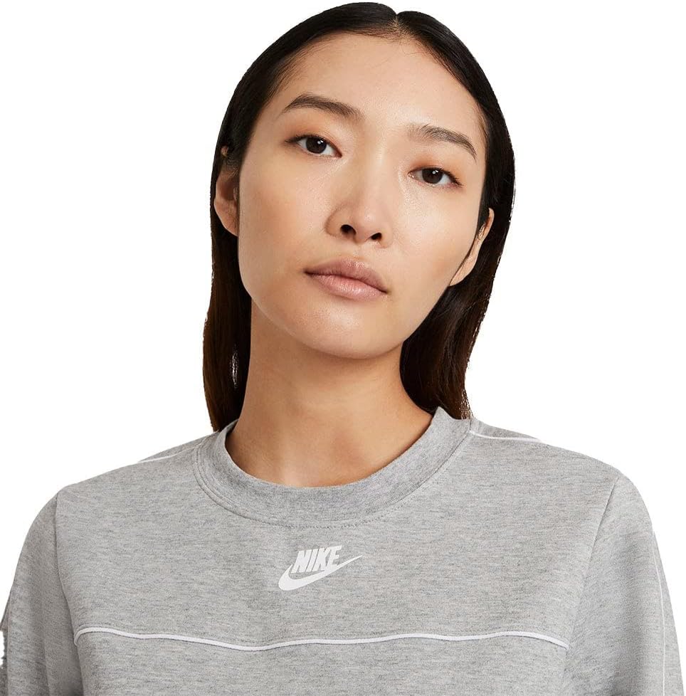 Nike Damen Sw Mlnm Essntl Langarmshirt XS Dk Grey Heather/White, XS Dk Grey Heather/White