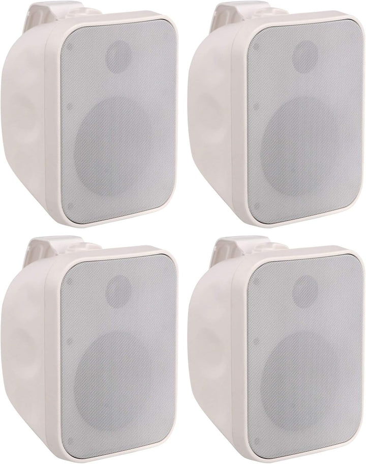 Pronomic 4X OLS-5 WH DJ PA Outdoor-Lautsprecher für Garten, Terrasse, Restaurant (4X 80 Watt, Schutz