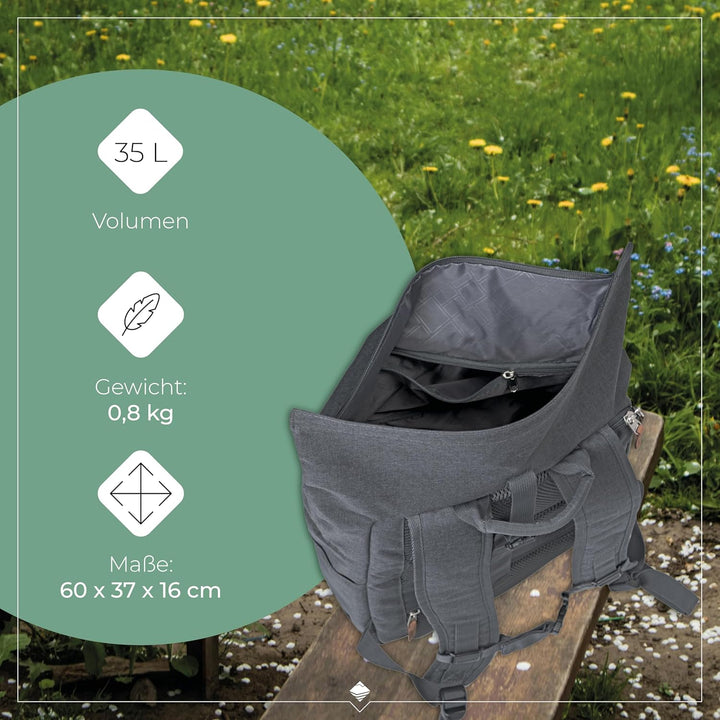 Travelite Handgepäck Rucksack, Laptop Rucksack 15,6 Zoll, BASICS, Reiserucksack Rolltop Funktion, 60