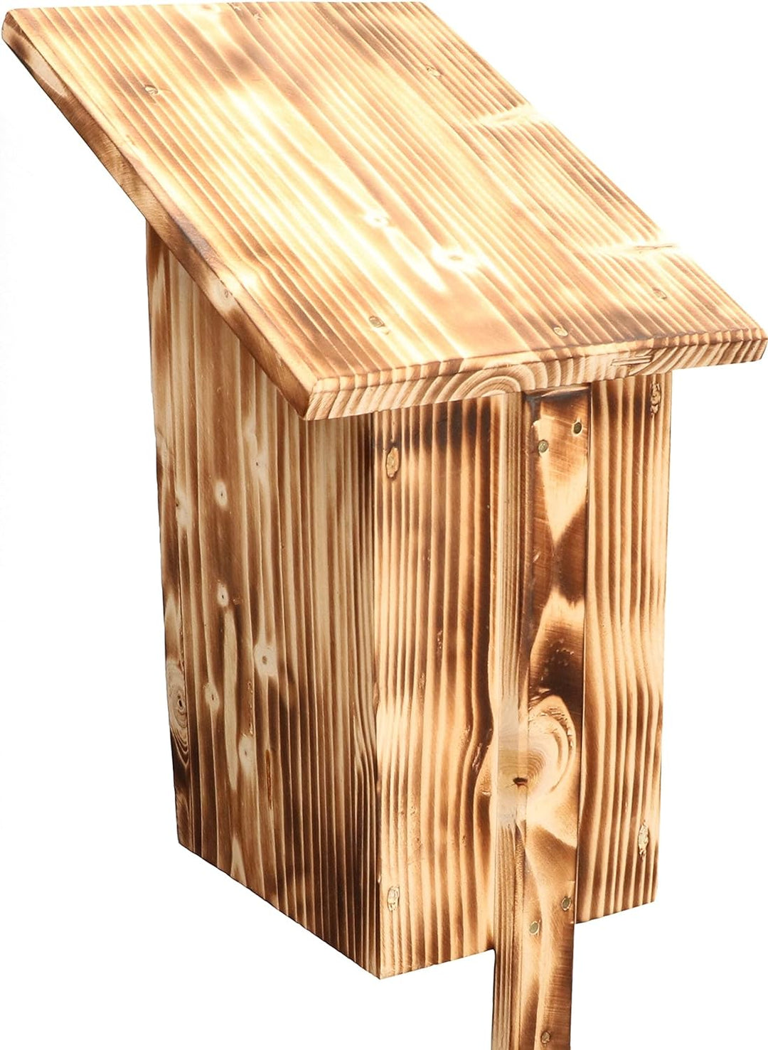 KOTARBAU® Nistkasten Vogelfutterkasten Vogelfutterhaus Vogelkasten aus Gebranntem Holz + Futter Grat