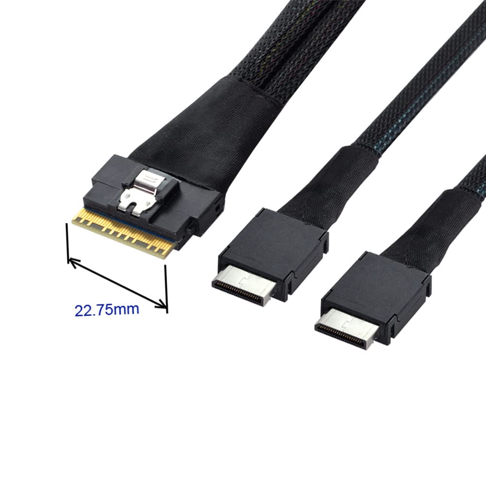 xiwai PCI-E Ultraport Slimline SAS Slim 4.0 SFF-8654 8i 74pin auf Dual Oculink SFF-8611 Kabel 50 cm