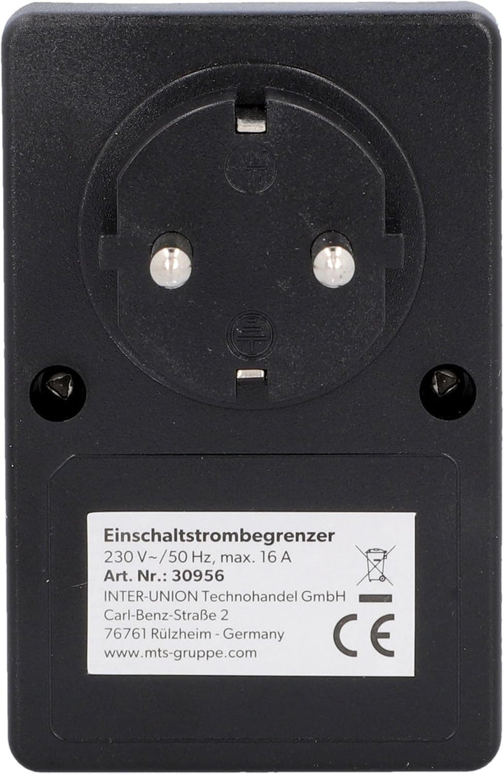 UNITEC Anlaufstrombegrenzer und Einschaltstrombegrenzer (230V ~/ 16A, Zwischenstecker, Strombegrenze