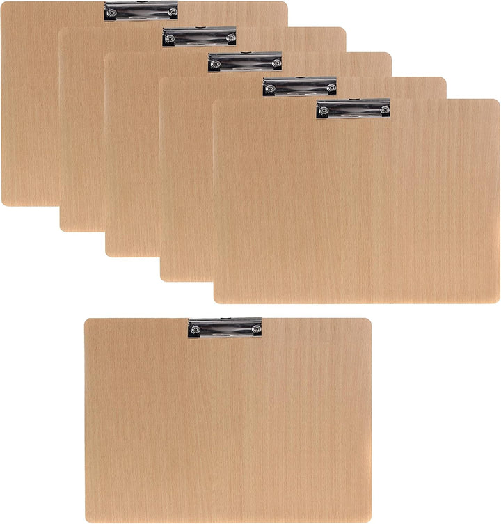 6er Klemmbrett A3 Quer aus Hartholz extra dick 4mm, mit Aufhängeose, Gummierter Metalklemme, Skizzen