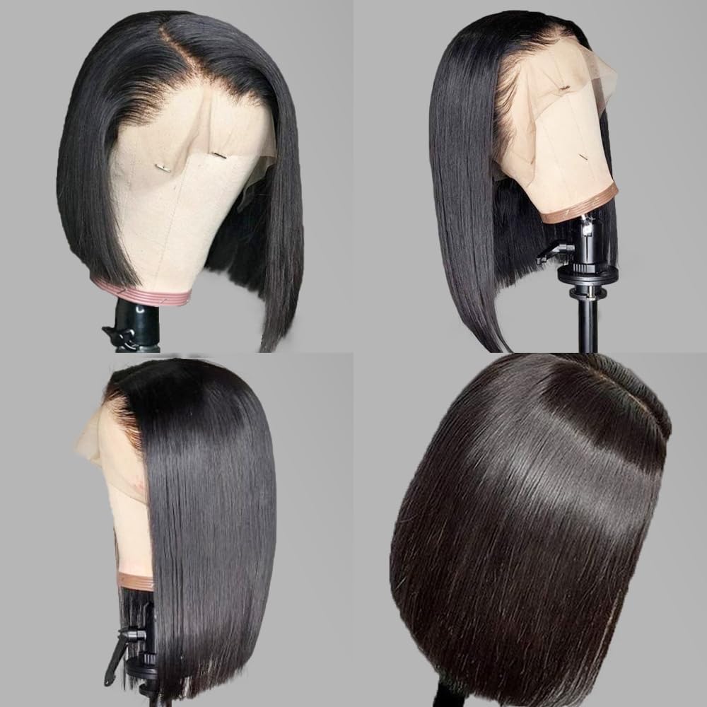 13x4 Lace Frontal Perücke Natürliche Frau Brasilianische Straight Lace Wig 8 Zoll Jungfräuliches Men