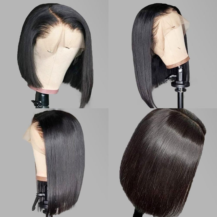 13x4 Lace Frontal Perücke Natürliche Frau Brasilianische Straight Lace Wig 8 Zoll Jungfräuliches Men