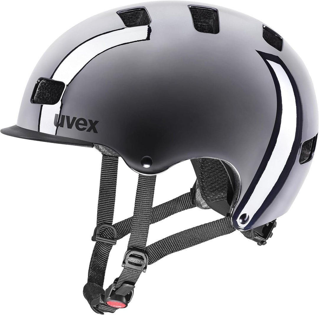 uvex hlmt 5 bike pro chrome - robuster City-Helm für Damen und Herren - individuelle Grössenanpassun