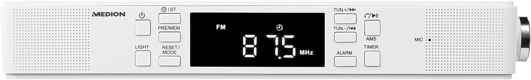 MEDION E66550 Küchen Unterbauradio mit Bluetooth-Funktion (PLL UKW Radio, Freisprechfunktion, 2 x 2,