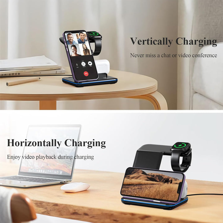 Minthouz Telefon Wireless Charger, 18W Schnellladestation fĂŒr iWatch (Watch Charger ist NICHT enthal