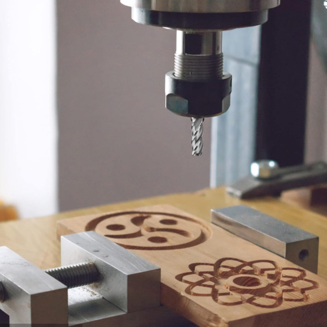 EFUTURETIME 10 Stück 4 Flöten HSS Schaftfräser φ2-12mm, CNC Fräser Set, Zylinderschaft Schaftfräser