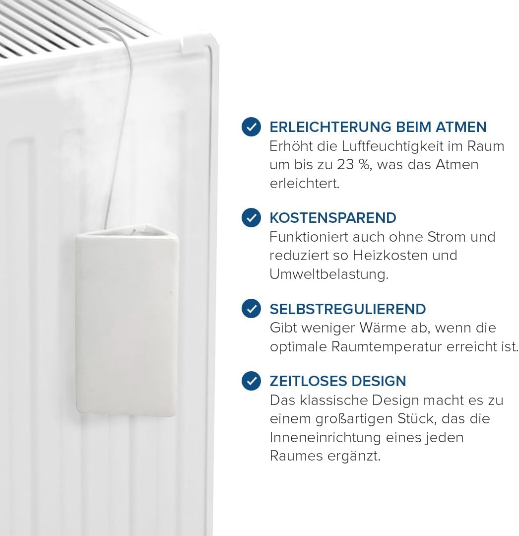 Joeji's Kitchen Heizkörper Luftbefeuchter 4er-Set/Luftbefeuchter Heizung mit weisser Keramik als Rau