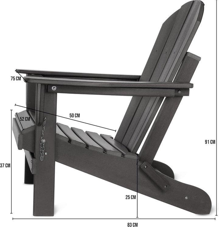 normani Original Adirondack Stuhl - Klappbarer Gartenstuhl in Holzoptik - Gemütlicher Gartensessel a