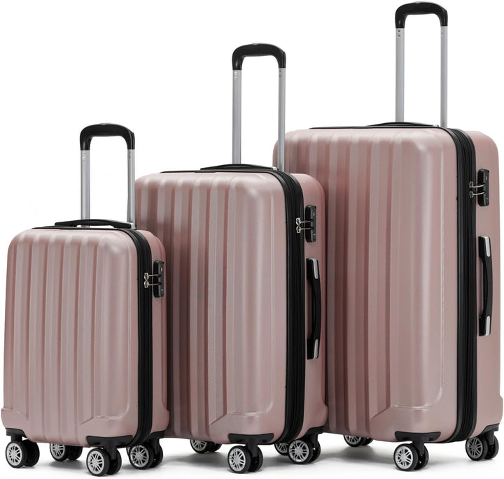 BEIBYE TSA-Schloss 2080 Zwillingsrollen 3 TLG. Reisekofferset Koffer Kofferset Trolley Trolleys Hart