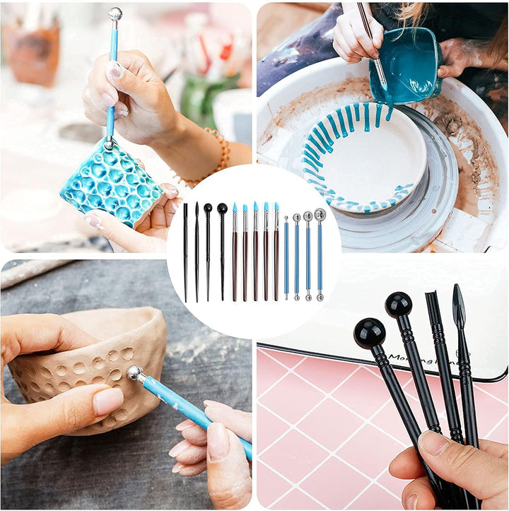TWBEST 37 StĂŒck Modellier Werkzeuge,Modellierwerkzeug,Sculpting Werkzeug,Ton Werkzeug fĂŒr DIY Modell
