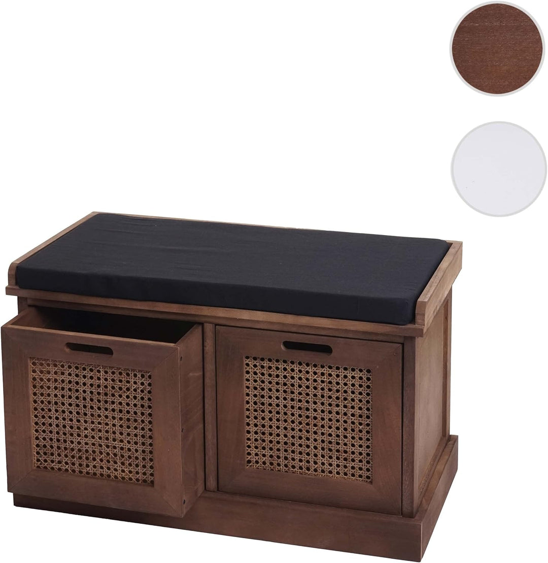 Mendler Sitzbank HWC-J49, Polsterbank Garderobenbank, Kissen Aufbewahrungsboxen Staufach 47x75x40cm