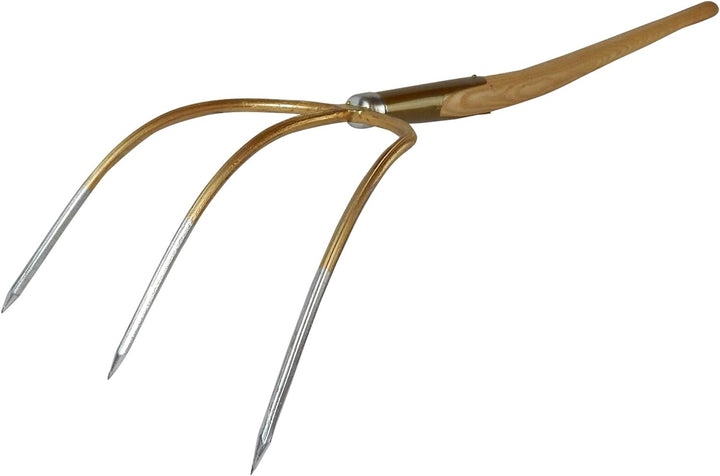 SHW-FIRE Profi Streugabel mit 3 Zinken, Gr. 26 x 20 cm, Schienenzwinge und langlebigem Eschensttiel