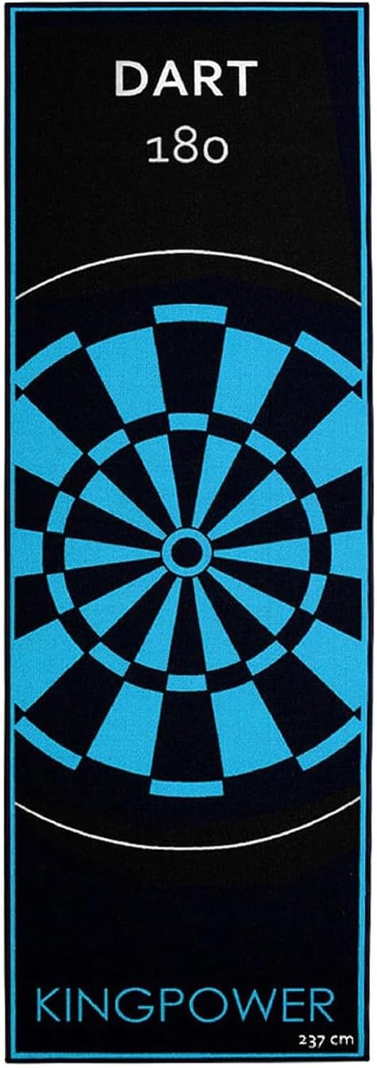 Kingpower Dartteppich mit Abwurflinie, Dart Zubehör mit Motiv, Dartmatte mit Oche, pflegeleichter Te
