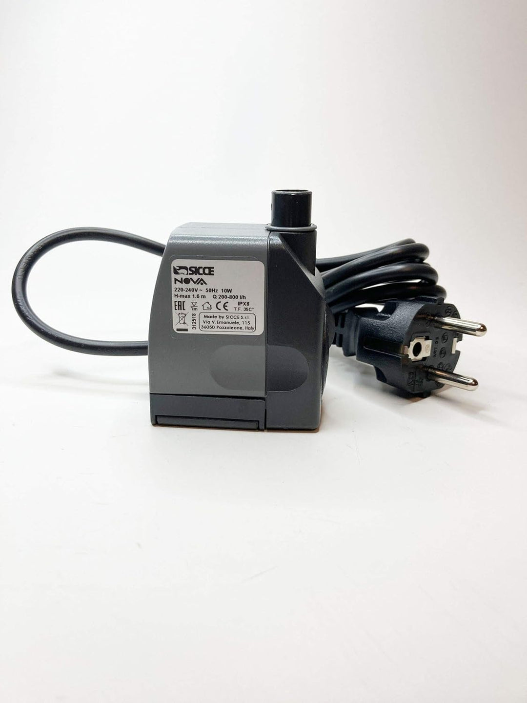 Sicce Nova Wasserpumpe (10 W, 800 l/h, 1,60 m Förderhöhe) hochwertige Qualitätspumpe aus Italien, kl