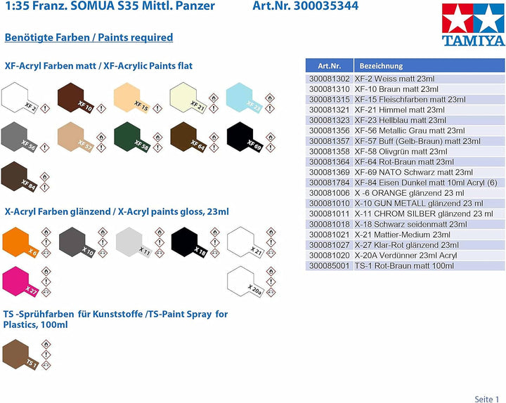Tamiya 300035344 - 1:35 Französisch Somua S35 Militär Panzer