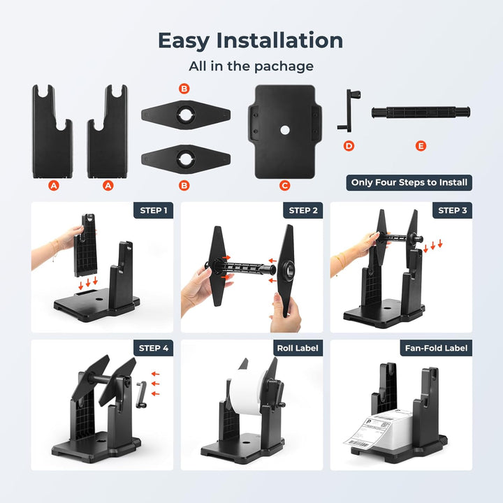 MUNBYN Etikettenhalter Ideal für Desktop-Thermoetikettendrucker und Etikettendrucker ITPP941 & ITPP1