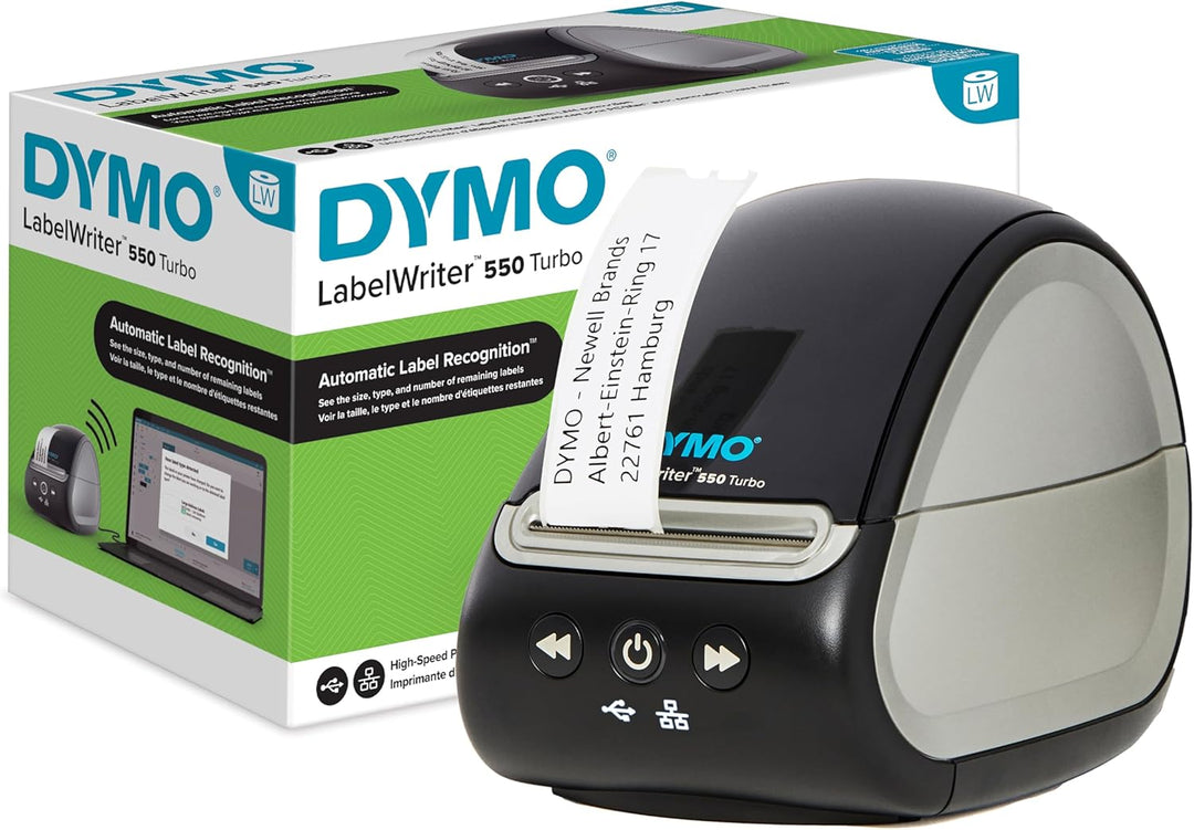 DYMO Etikettendrucker LabelWriter 550 Turbo | Beschriftungsgerät mit Hochgeschwindigkeits-Thermodire