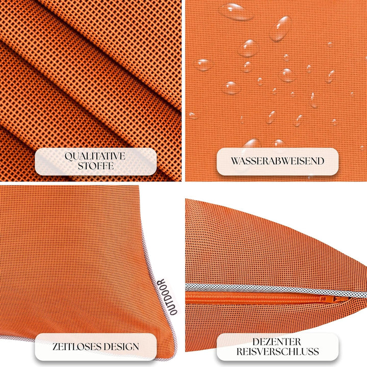 Brandsseller Outdoor Garten Kissen Dekokissen mit Paspel - Garngefärbt Uni Schmutz- und Wasserabweis