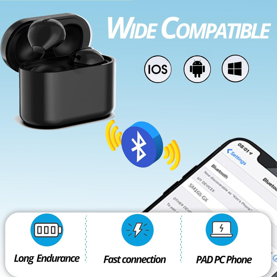 Xmenha Kleinst Schlaf Kopfhörer kabellos Bluetooth unsichtbar Mini Kopfhörer in-Ear Ohrhörer für Arb