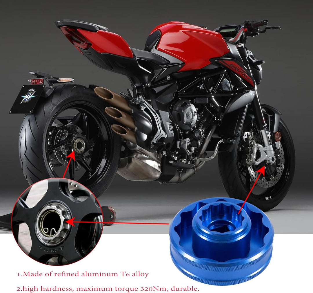 CTcar RADMUTTERN-STECKSCHLÜSSEL FÜR MV AGUSTA 56 mm - 26 mm Aluminium T6-Legierung, FÜR F4 750, 1000