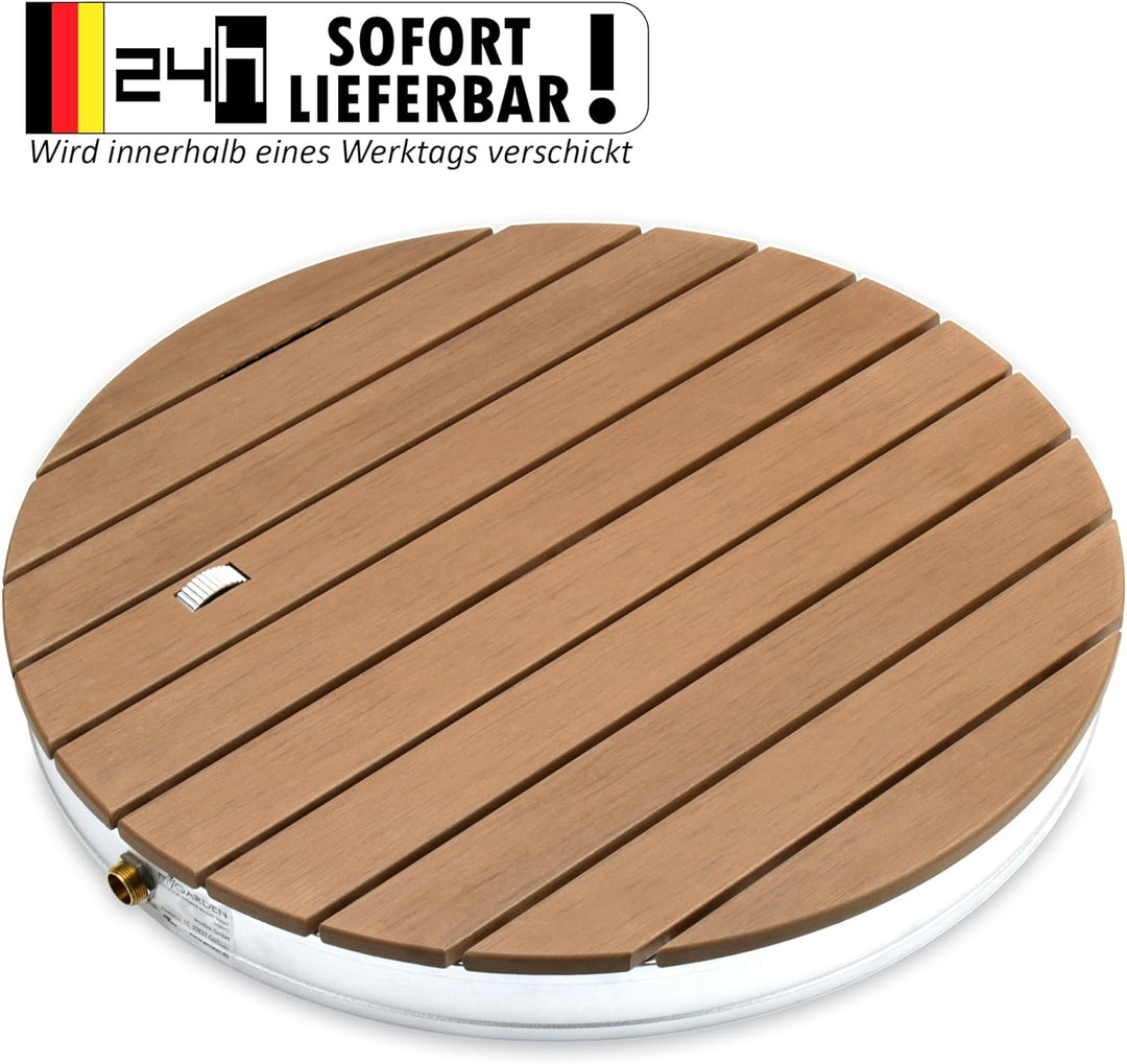 @tec Gartendusche Aussendusche aus WPC, Mobile Bodendusche Campingdusche, Sauna- & Pool-Dusche mit B